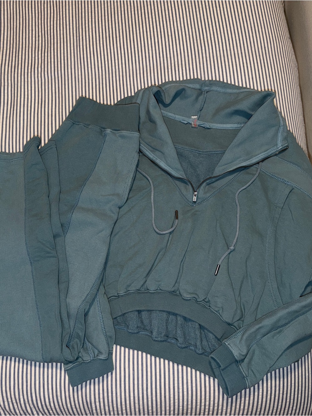 Free People Teal Track Jogger Set